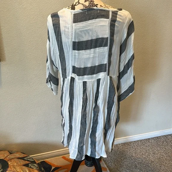 World Market Striped Tunic Dress Coverup - Picture 4 of 6